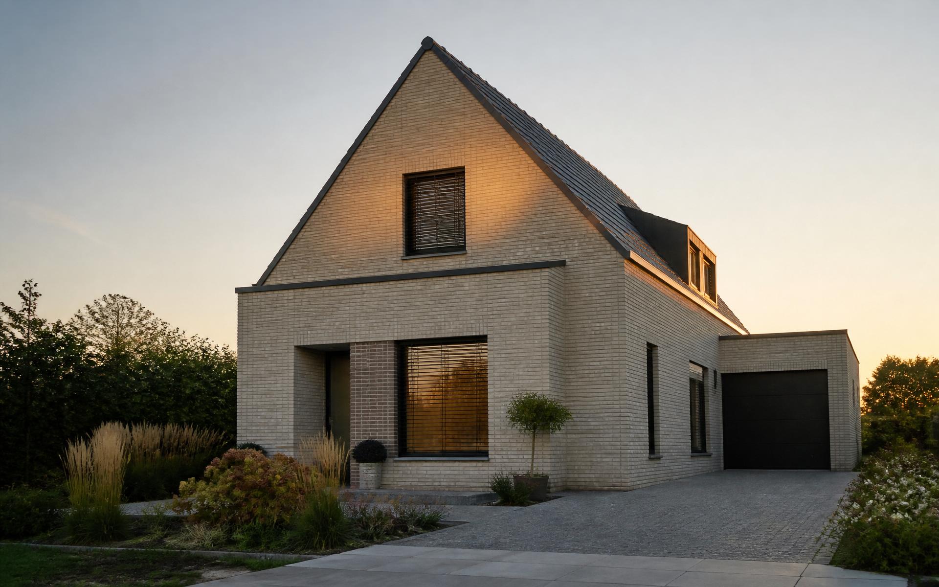 Hochwertiges Wohnhaus in Schleswig-Holstein im Abendlicht